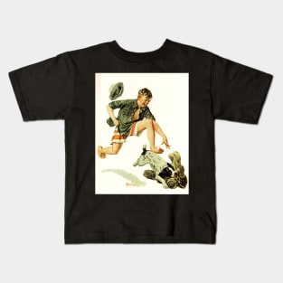 A Boy's Best Friend 1919 - Norman Rockwell Kids T-Shirt